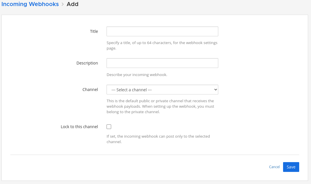 webhook form