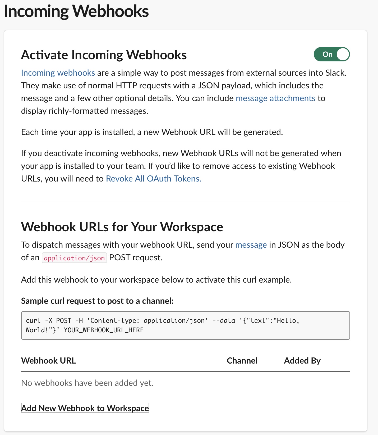 incoming webhooks